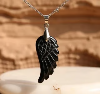 Pendentifs "Aile d'anges" en onyx