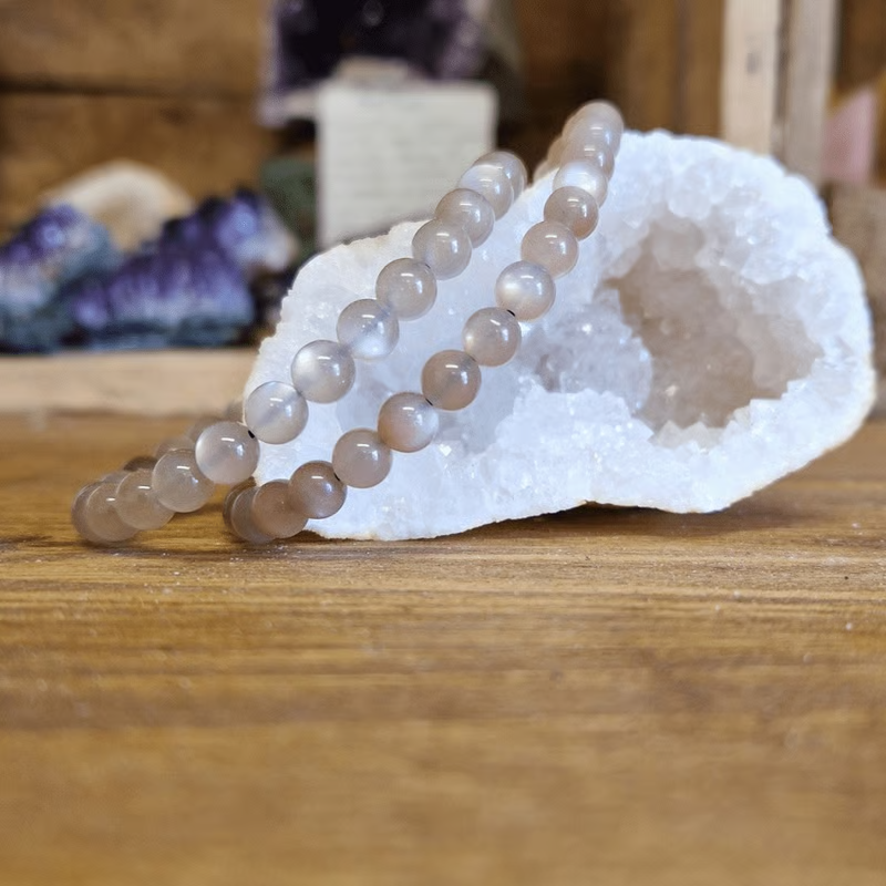 Bracelet en pierre de lune grise
