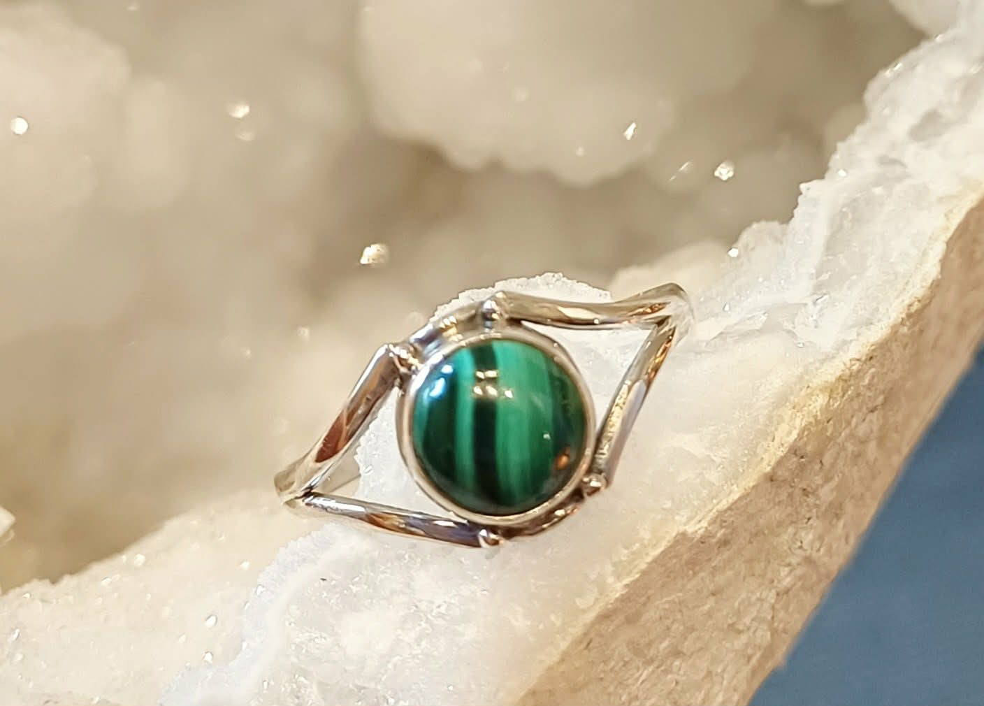 Bague Argent 925 – Malachite AA – T54