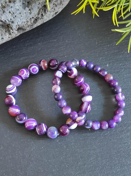 Bracelet en agate violette