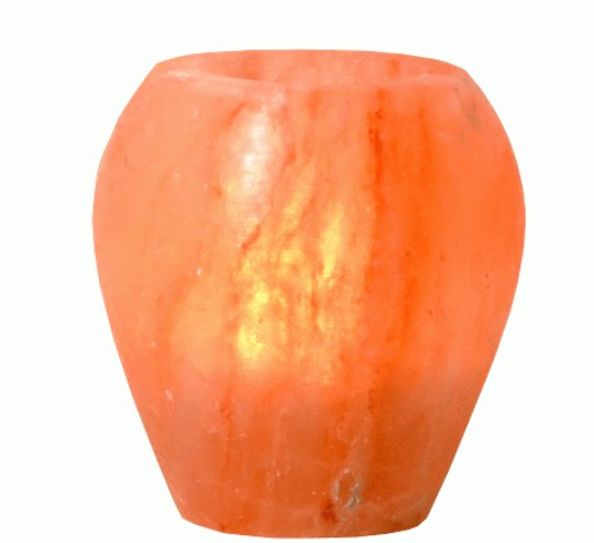 Bougeoir en Cristal de Sel Naturel – Pomme polie