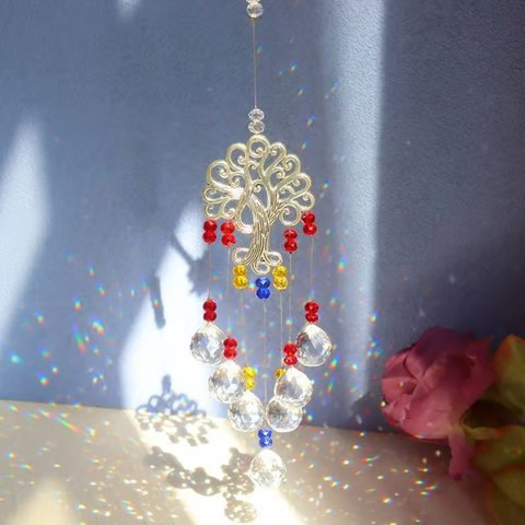 Attrape soleil "Arbre de vie avec boules rouges"